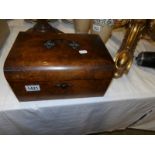 A Victorian sewing box and contents