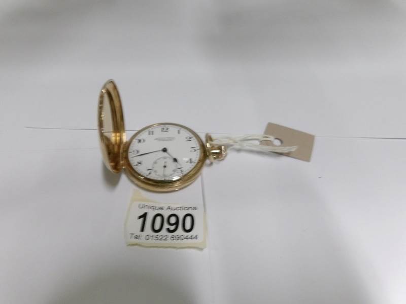 A 9ct gold full hunter pocket watch, Alfred Wolf, - Image 3 of 3