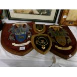 4 Wooden Shield bearing coats of arms