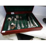 A cased Sheffield plate part cutlery set