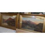 A pair of framed and glazed prints 'An Autumn Evening' and 'The Hills of Perth' both signed Alfred