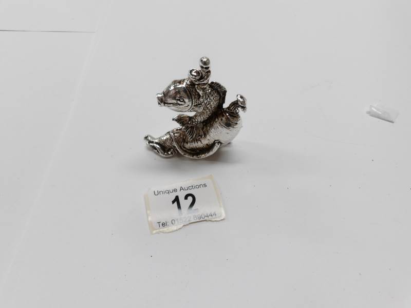 A Tibetan silver Chinese carp - Image 2 of 2