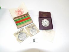 2 WW2 medals and a Festival of Britain crown