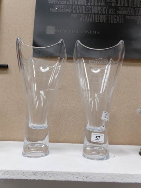 A pair of heavy glass presentation vases for Betfred, Market Rasen racecourse, - Image 2 of 3