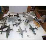 A quantity of model aircraft including tin plate and die cast