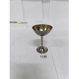 A silver goblet with Birmingham hall mark