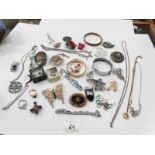 A mixed lot of jewellery including some silver