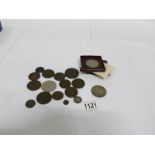 A mixed lot of coins including George III, George VI,