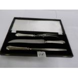 A good cased three piece carving set