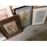 3 watercolours and pencil drawings 'Portrait of Football', 'Garden Urn',