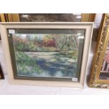 An original signed pastel 'Arboretum, Thorpe Perron' by Northern School artist Leslie I Warburton (