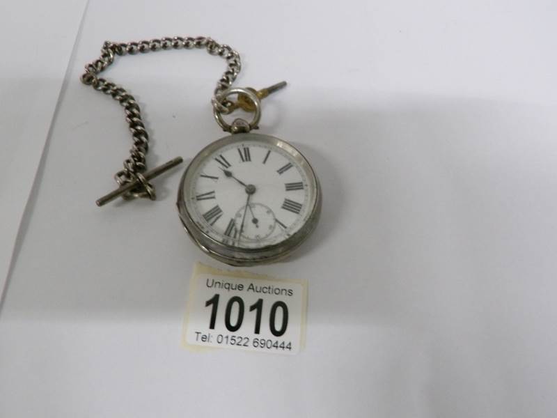 A gent's silver pocket watch on silver chain and a gold plated Sermin & Sons, Sheffield, - Image 4 of 15