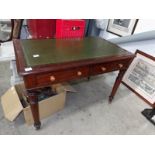 A mahogany 2 drawer writing table