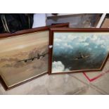 A pair of aeronautical prints