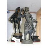 A pair of spelter figures