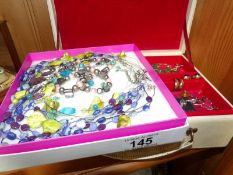 A jewellery box and costume jewellery