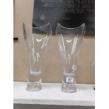 A pair of heavy glass presentation vases for Betfred, Market Rasen racecourse,