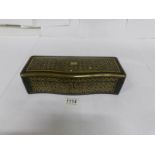 A 19th century French ebonised boulle and mother of pearl glove box