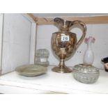 A plated ewer and 4 other items