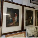 A pair of framed and glazed coloured engravings signed Arthur Hoggs?