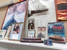A quantity of Titanic memorabilia including posters,