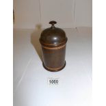 A late Victorian cylindrical tea caddy