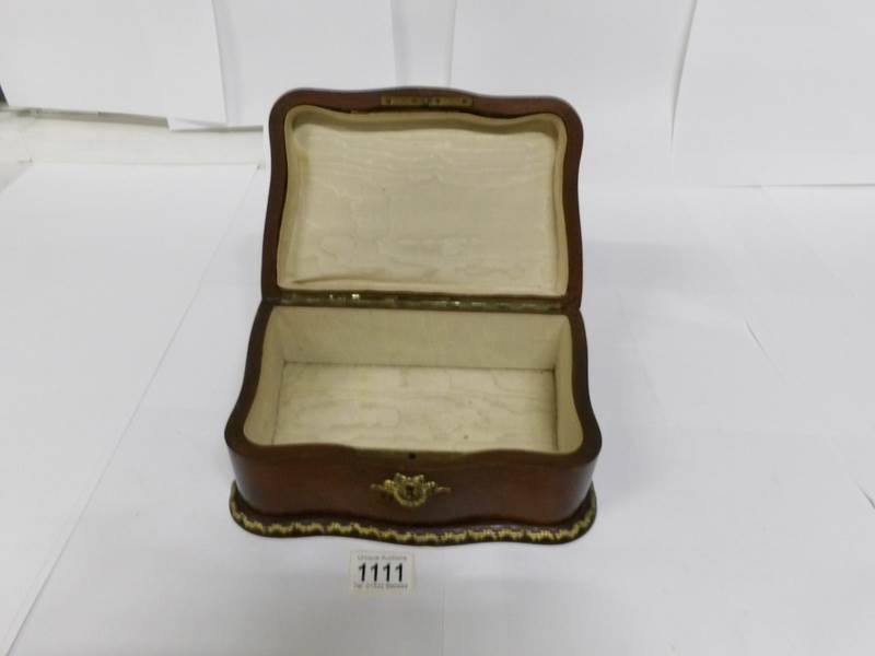 A 19th century French mahogany ormolu mounted jewellery box with painted lady plaque signed Ribo - Image 7 of 9