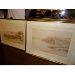 A pair of framed and glazed coastal scenes signed Alfred Miller