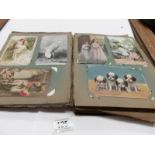An album of approximately 150 Edwardian postcards (album distressed)