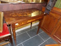 A Dutch marquetry card table