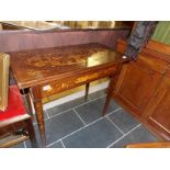 A Dutch marquetry card table