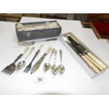 A mixed lot of silver plate cutlery