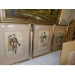 A set of 3 framed and glazed fashion prints