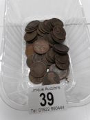 A quantity of old copper pennies