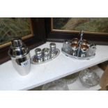 A mixed lot of silver plate including cruet,