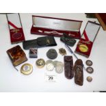 A mixed lot including watch, pill boxes,