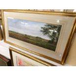 An  original framed and glazed watercolour 'Autumn on the Wolds' by Peter Robinson (original price