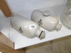 2 Doulton stoneware hot water bottles