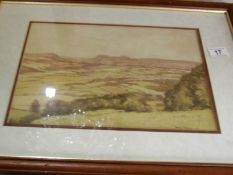 A framed and glazed watercolour signed George Graham, 1916, Image 34 x 24.