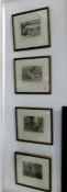 A set of 4 dog themed framed and glazed engravings, images 14 x 11cm,