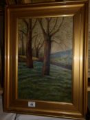 A framed oil on canvas country scene signed F M Farey 1921, image 44.