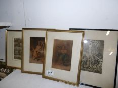 4 framed and glazed Baxter prints