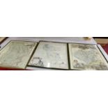 3 framed and glazed maps being Lincolnshire,