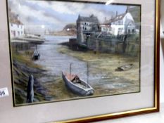 An original framed and glazed water colour 'Staithes, North Yorkshire' signed V Cartman,