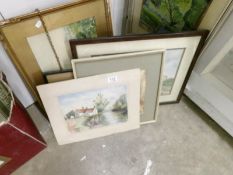 A quantity of watercolour paintings