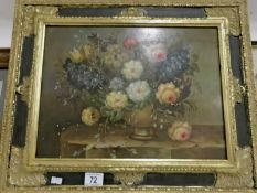 A gilt framed floral arrangement study, image 39 x 29cm,