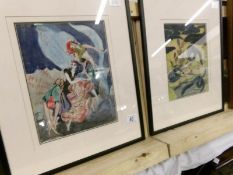 A pair of framed and glazed watercolours by Brenda Cook 1929, images 29 x 22cm and 26 x 21cm,