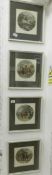 A set of 4 hunting prints by William Joseph Shayer, images 17cm diameter,