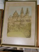 A framed and glazed limited edition print (73 of 150) entitled 'Oxford Spires' and signed Richard