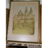 A framed and glazed limited edition print (73 of 150) entitled 'Oxford Spires' and signed Richard